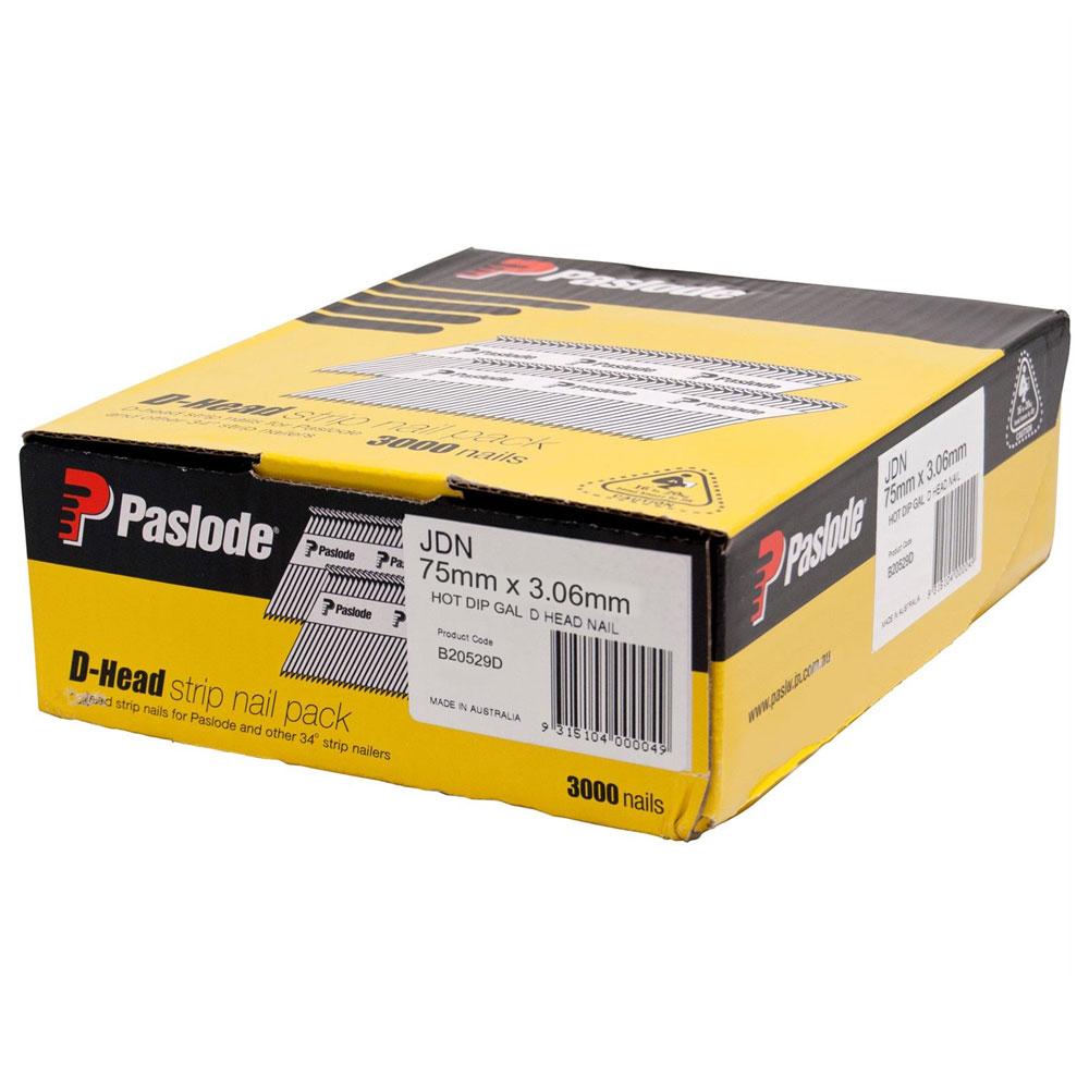 Paslode PNE 75x3.06mm Smooth Hot Dipped Galv (3000/Box) For F350S/PF350S FRAMERS