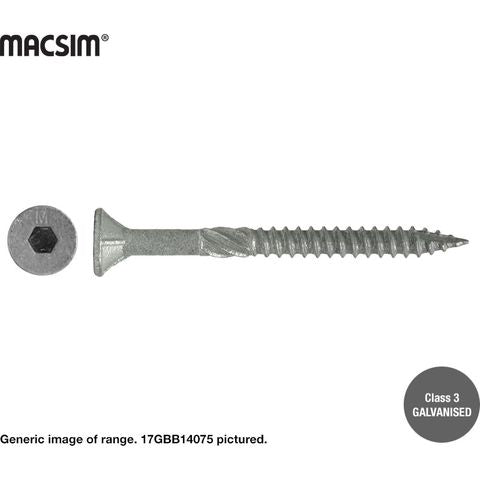 MACSIM Bugle Head / Hex drive T 17 Batten Galv Screws C4