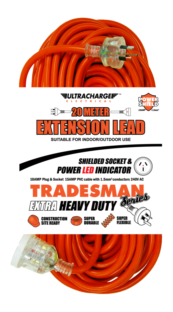 Extension Lead - 20m - 10A - Ultracharge Light Shield