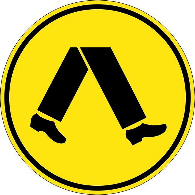 (Pedestrians - Graphic) - Permanent Aluminium Safety Sign - (600x600mm)