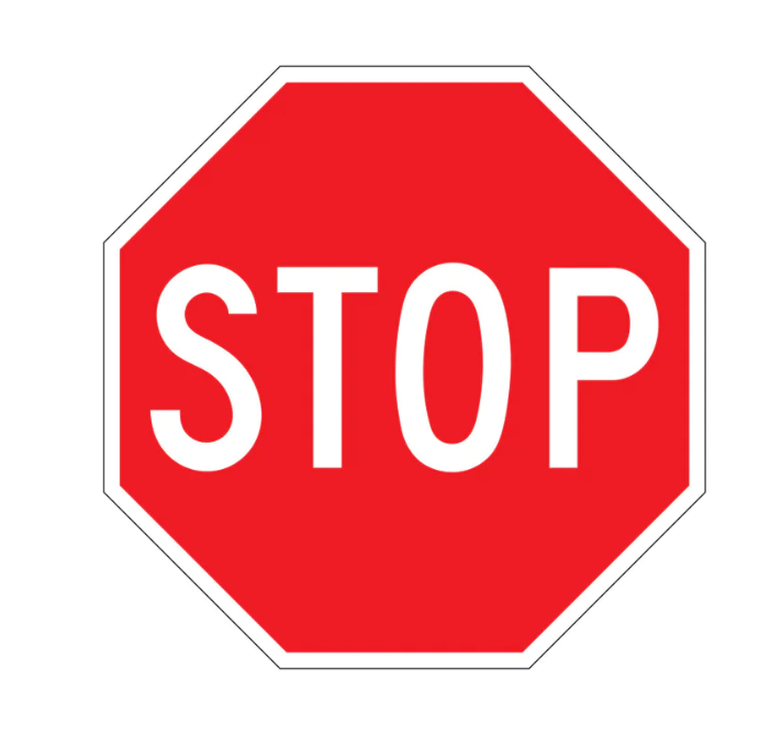 (Stop Sign) - Permanent Aluminium Safety Sign