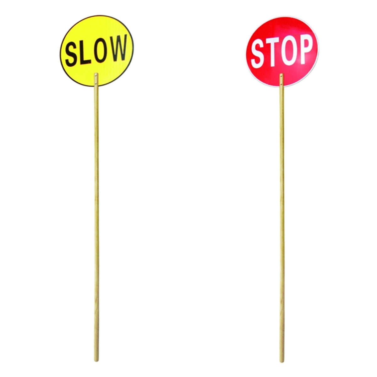 Stop/Slow Sign Wood Pole