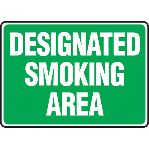 (DESIGNATED SMOKING AREA) PP Graphic Safety Sign - Green