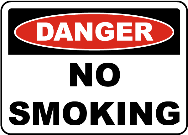 (Danger - NO SMOKING) PP Safety Sign