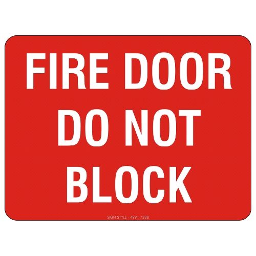 (FIRE DOOR DO NOT BLOCK) PP Safety Sign - Red