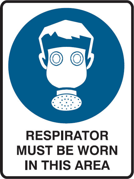 RESPIRATOR MUST BE WORN IN THIS AREA  - 450x600mm