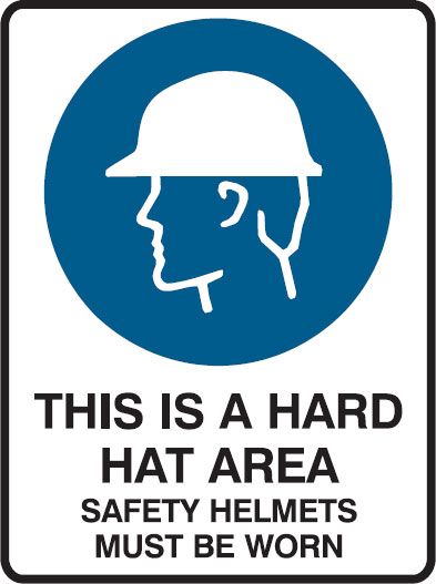 (SAFETY HELMET MUST BE WORN) PP Graphic Safety Sign