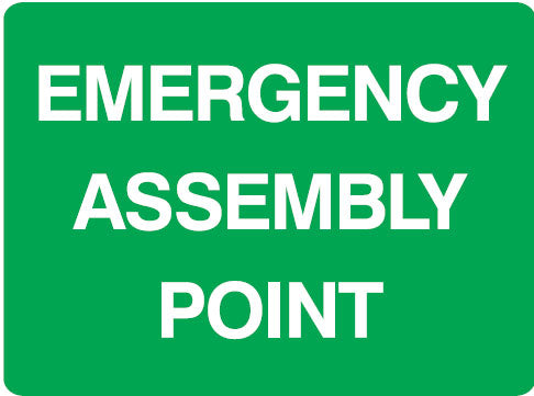 (EMERGENCY ASSEMBLY POINT) PP Safety Sign - Green