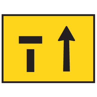 (Lane Status - 2 lanes - left lane closed) Swing Stand Graphic Sign - Galv. Steel - Yellow