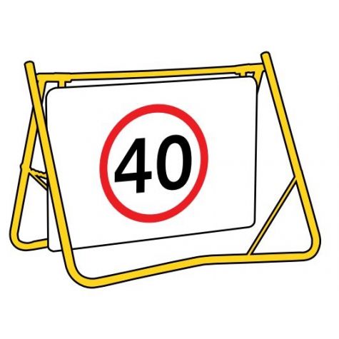 (Speed Limit 40km/h) Swing Stand Sign - Galv. Steel