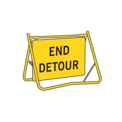 (END DETOUR) Swing Stand Sign - Galv. Steel - Yellow