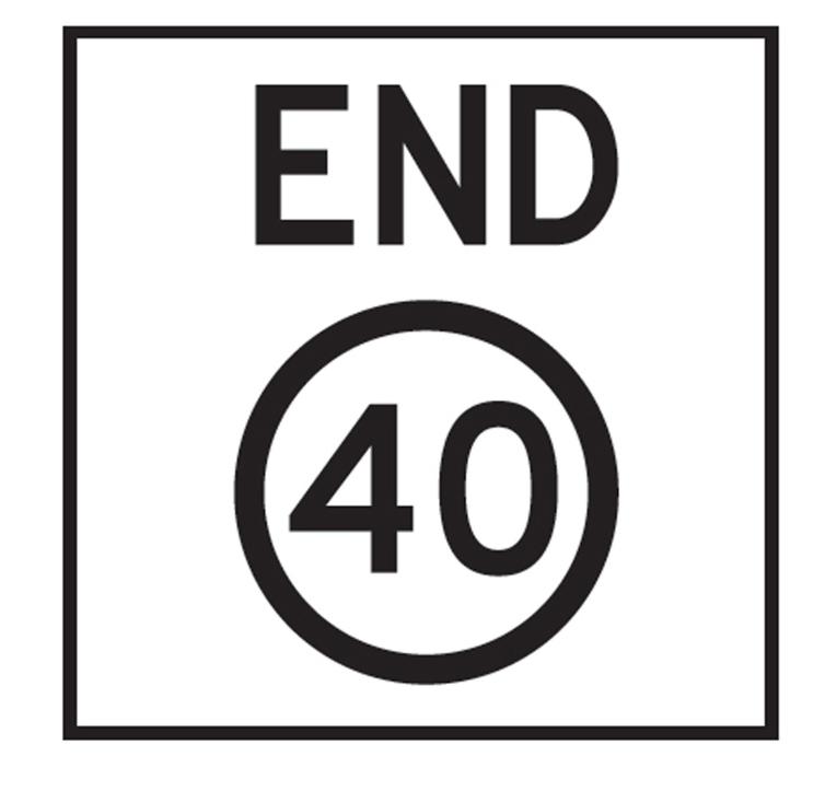 (End 40km/h) Swing Stand Sign - Galv. Steel