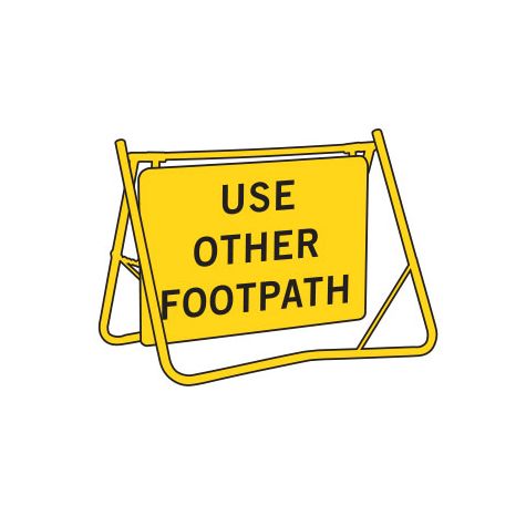 (USE OTHER FOOTPATH) Swing Stand Sign - Galv. Steel - Yellow