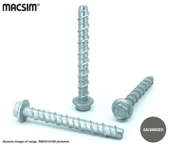 MACSIM Galvanised Hex Head Screwbolts 5 mm