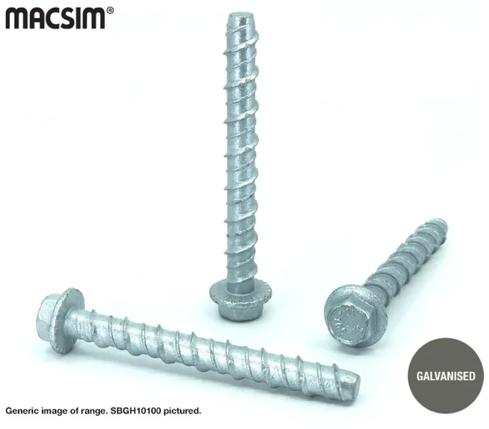 MACSIM Galvanised Hex Head Screwbolts 10 mm