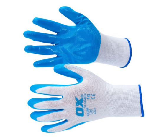 OX Polyester Lined Nitrile Glove - 5 pack