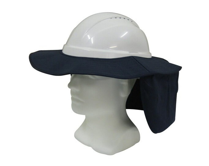 Hard Hat Brim with Neck Flap - Navy Blue