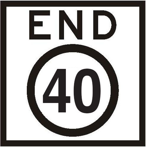 (END Speed Limit 40km/h) Corflute Graphic Sign - 600x600mm